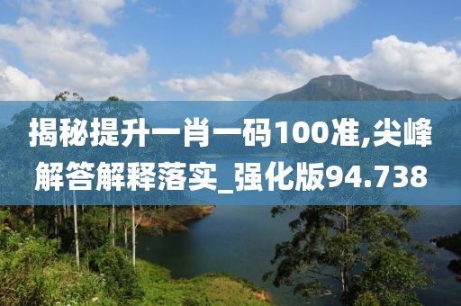 揭秘提升一肖一碼100準,尖峰解答解釋落實_強化版94.738