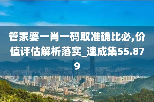 管家婆一肖一碼取準確比必,價值評估解析落實_速成集55.879