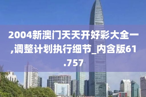 2004新澳門天天開好彩大全一,調整計劃執行細節_內含版61.757