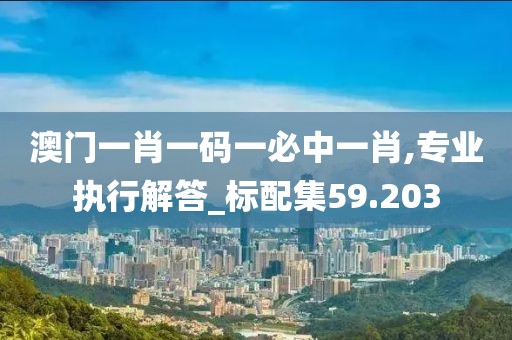 澳門一肖一碼一必中一肖,專業執行解答_標配集59.203