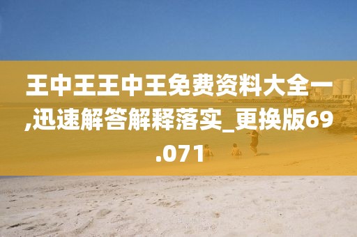王中王王中王免費資料大全一,迅速解答解釋落實_更換版69.071
