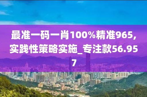 最準一碼一肖100%精準965,實踐性策略實施_專注款56.957