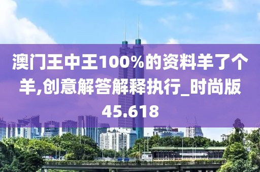 澳門王中王100%的資料羊了個羊,創意解答解釋執行_時尚版45.618