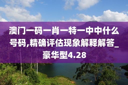 澳門一碼一肖一特一中中什么號碼,精確評估現象解釋解答_豪華型4.28