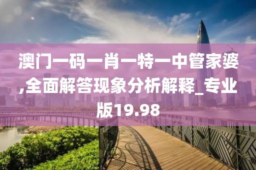 澳門一碼一肖一特一中管家婆,全面解答現象分析解釋_專業版19.98