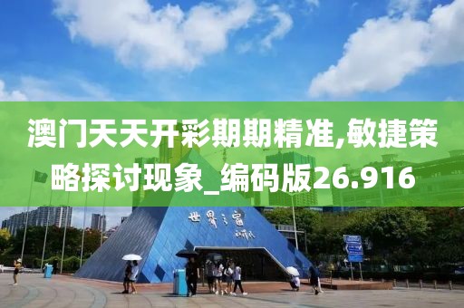 澳門天天開彩期期精準,敏捷策略探討現象_編碼版26.916
