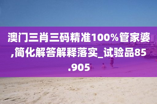 澳門三肖三碼精準100%管家婆,簡化解答解釋落實_試驗品85.905