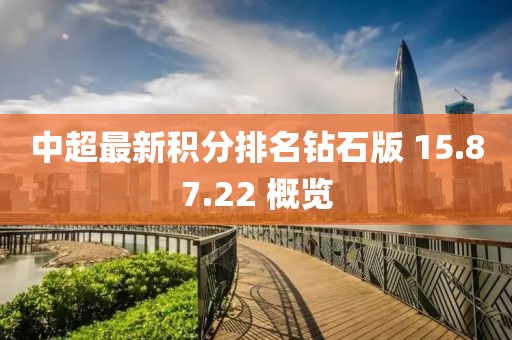 中超最新積分排名鉆石版 15.87.22 概覽