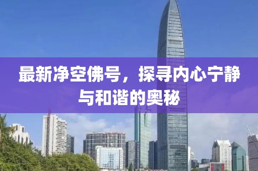 最新凈空佛號，探尋內心寧靜與和諧的奧秘