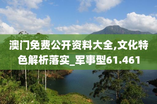 澳門免費公開資料大全,文化特色解析落實_軍事型61.461