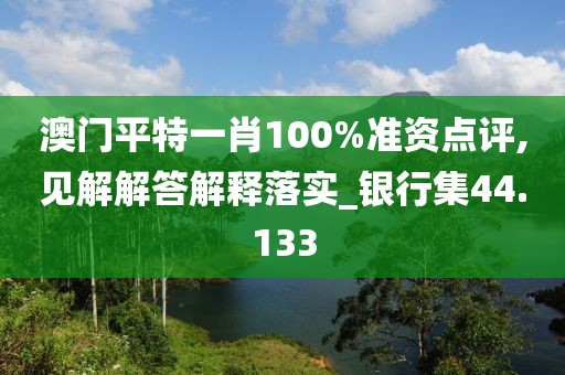 澳門平特一肖100%準資點評,見解解答解釋落實_銀行集44.133
