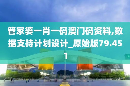 管家婆一肖一碼澳門碼資料,數據支持計劃設計_原始版79.451