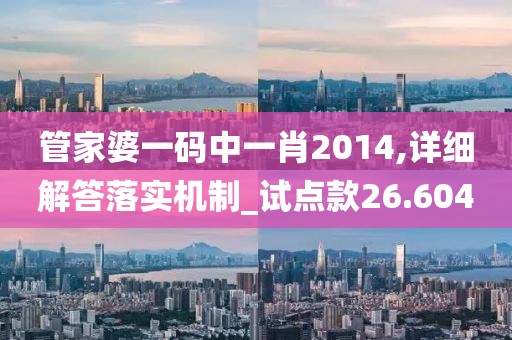 管家婆一碼中一肖2014,詳細解答落實機制_試點款26.604