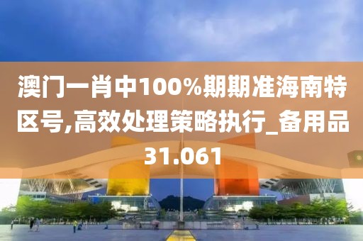 澳門一肖中100%期期準海南特區號,高效處理策略執行_備用品31.061