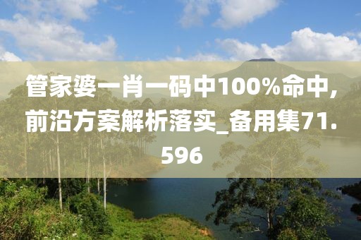 管家婆一肖一碼中100%命中,前沿方案解析落實_備用集71.596