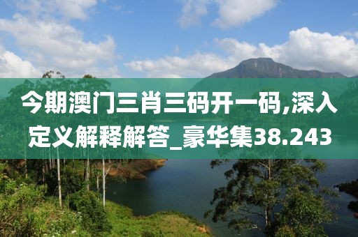 今期澳門三肖三碼開一碼,深入定義解釋解答_豪華集38.243