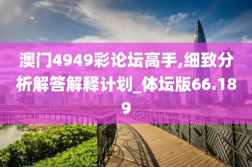 澳門4949彩論壇高手,細致分析解答解釋計劃_體壇版66.189