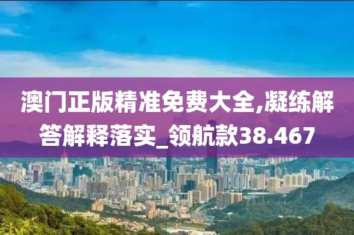 澳門正版精準免費大全,凝練解答解釋落實_領航款38.467
