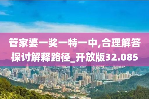 管家婆一獎一特一中,合理解答探討解釋路徑_開放版32.085