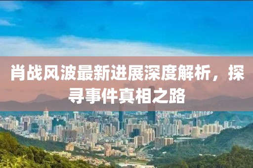肖戰風波最新進展深度解析，探尋事件真相之路