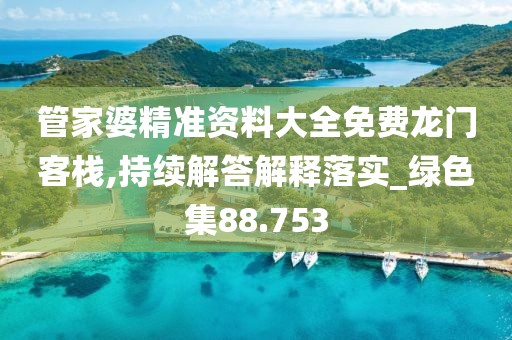 管家婆精準資料大全免費龍門客棧,持續解答解釋落實_綠色集88.753
