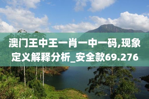 澳門王中王一肖一中一碼,現象定義解釋分析_安全款69.276