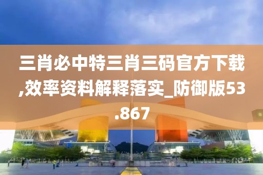 三肖必中特三肖三碼官方下載,效率資料解釋落實_防御版53.867