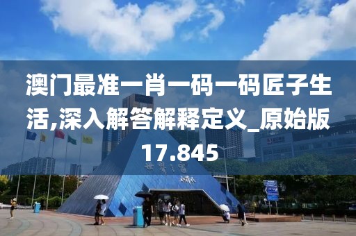 澳門最準一肖一碼一碼匠子生活,深入解答解釋定義_原始版17.845