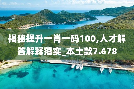 揭秘提升一肖一碼100,人才解答解釋落實_本土款7.678