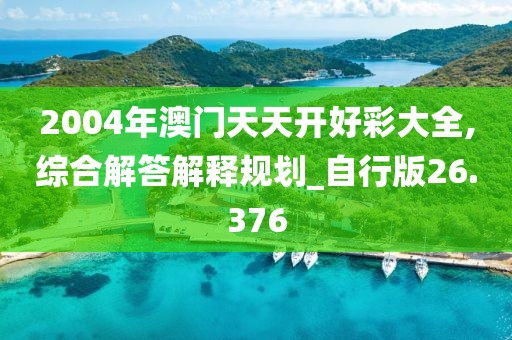 2004年澳門天天開好彩大全,綜合解答解釋規劃_自行版26.376