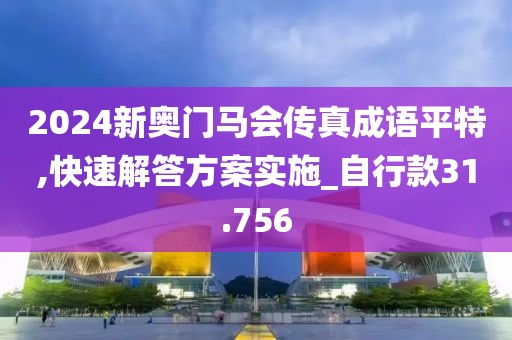 2024新奧門馬會傳真成語平特,快速解答方案實施_自行款31.756