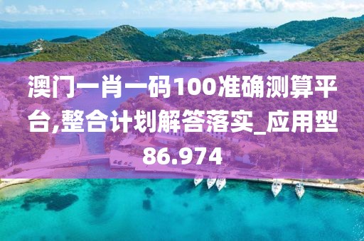 澳門一肖一碼100準確測算平臺,整合計劃解答落實_應用型86.974