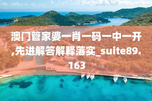 澳門管家婆一肖一碼一中一開,先進解答解釋落實_suite89.163