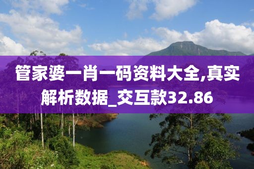 管家婆一肖一碼資料大全,真實解析數據_交互款32.86