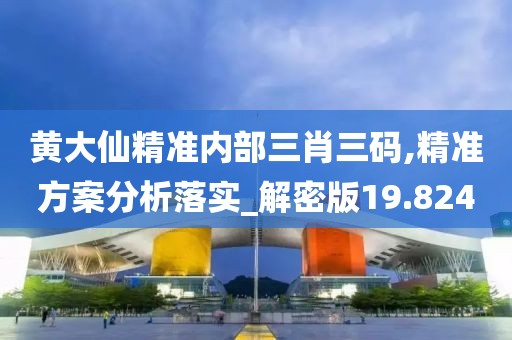 黃大仙精準內部三肖三碼,精準方案分析落實_解密版19.824