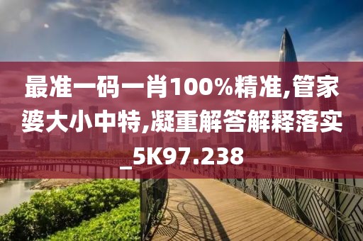 最準一碼一肖100%精準,管家婆大小中特,凝重解答解釋落實_5K97.238