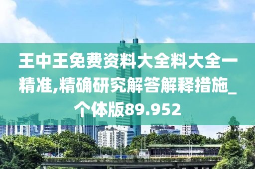 王中王免費資料大全料大全一精準,精確研究解答解釋措施_個體版89.952