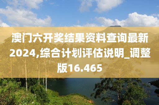 澳門六開獎結果資料查詢最新2024,綜合計劃評估說明_調整版16.465