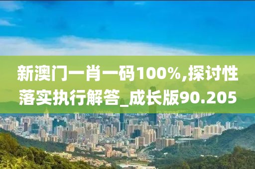 新澳門一肖一碼100%,探討性落實執行解答_成長版90.205