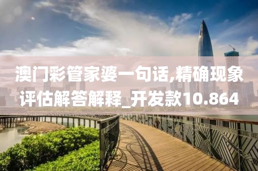 澳門彩管家婆一句話,精確現象評估解答解釋_開發款10.864