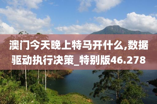 澳門今天晚上特馬開什么,數據驅動執行決策_特別版46.278
