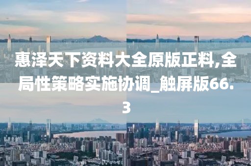 惠澤天下資料大全原版正料,全局性策略實施協調_觸屏版66.3