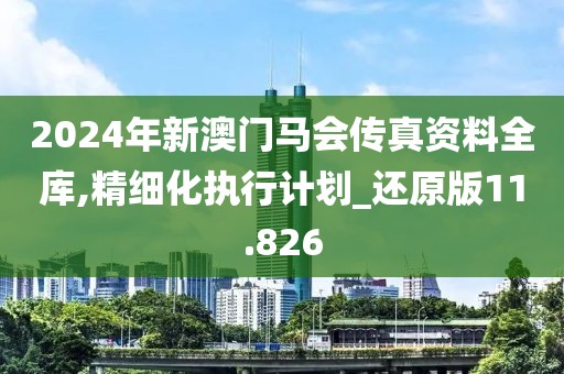 2024年新澳門馬會傳真資料全庫,精細化執行計劃_還原版11.826