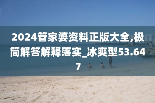 2024管家婆資料正版大全,極簡解答解釋落實_冰爽型53.647