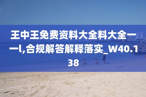 王中王免費資料大全料大全一一l,合規解答解釋落實_W40.138