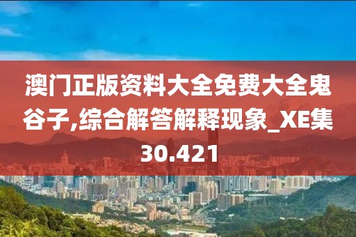 澳門正版資料大全免費大全鬼谷子,綜合解答解釋現象_XE集30.421