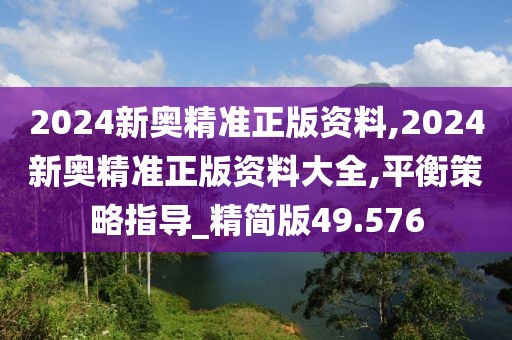 2024新奧精準正版資料,2024新奧精準正版資料大全,平衡策略指導_精簡版49.576