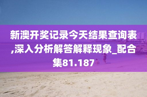 新澳開獎記錄今天結果查詢表,深入分析解答解釋現象_配合集81.187