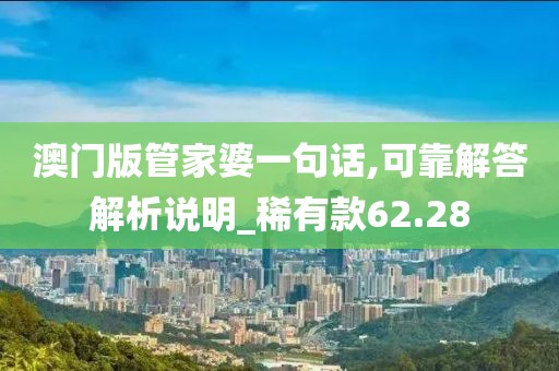 澳門版管家婆一句話,可靠解答解析說明_稀有款62.28