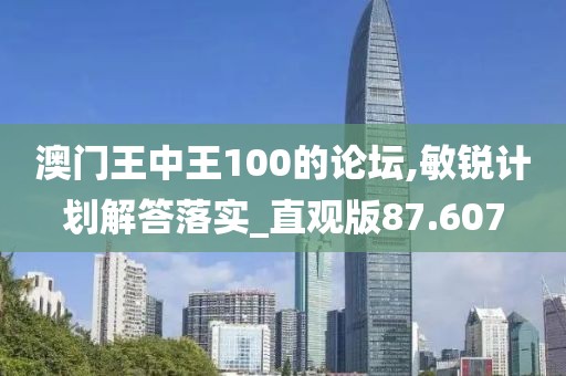 澳門王中王100的論壇,敏銳計劃解答落實_直觀版87.607